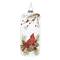 6" Glittered Glass Cardinal & Chickadee Ornaments Set